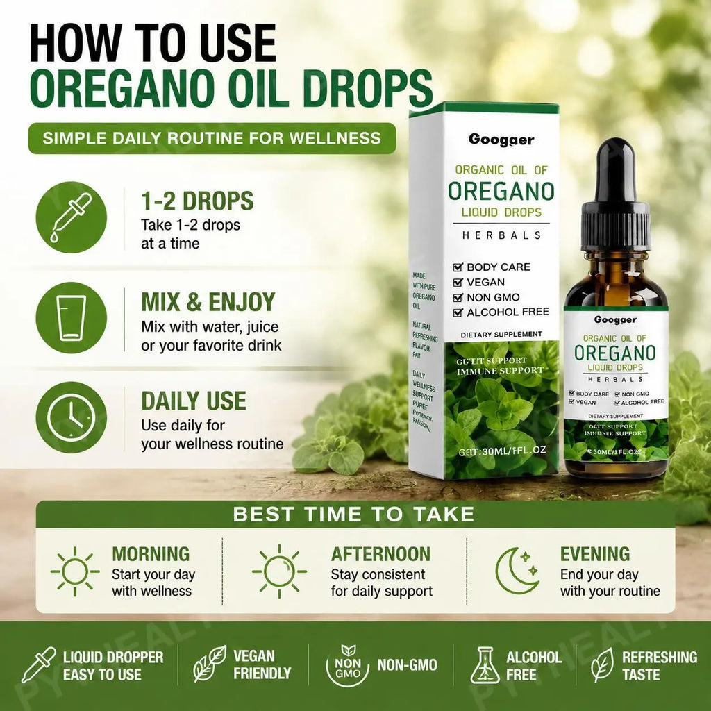 Googeer Gut Support Liquid Drops – Vitamin B1 & Mint, Non-GMO 30ml Gut Support Supplement Qst