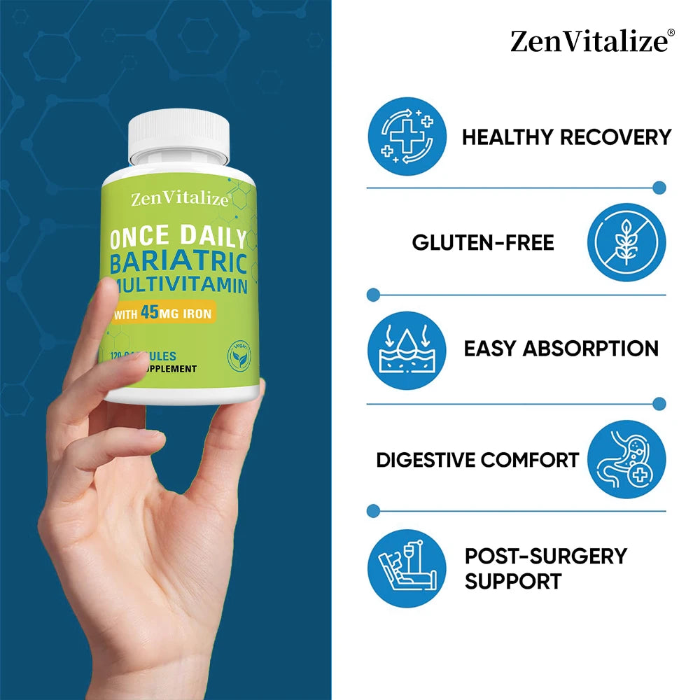 Once Daily Multivitamin Capsules with Iron – 120 Count Daily Multivitamin Supplement Qst