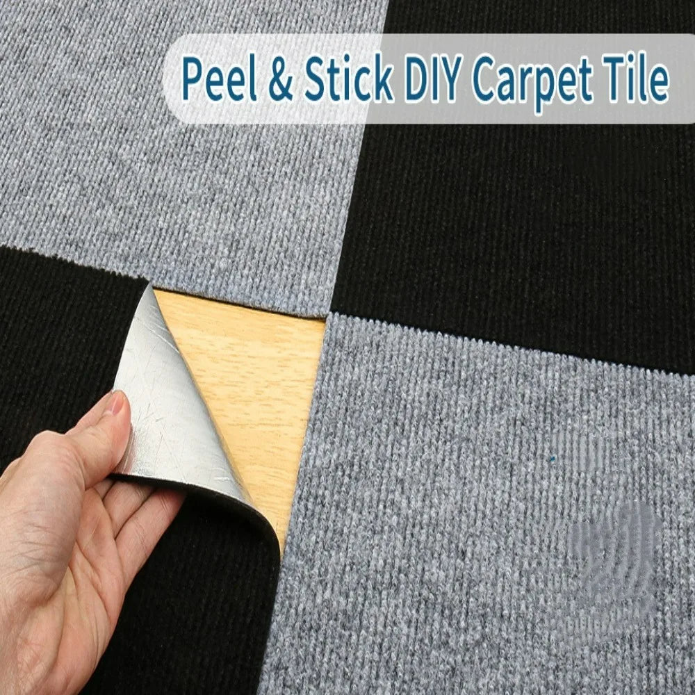 Self-Adhesive Area Rug Tiles | Thick Soundproof Carpet Squares Carpet Tiles Qme