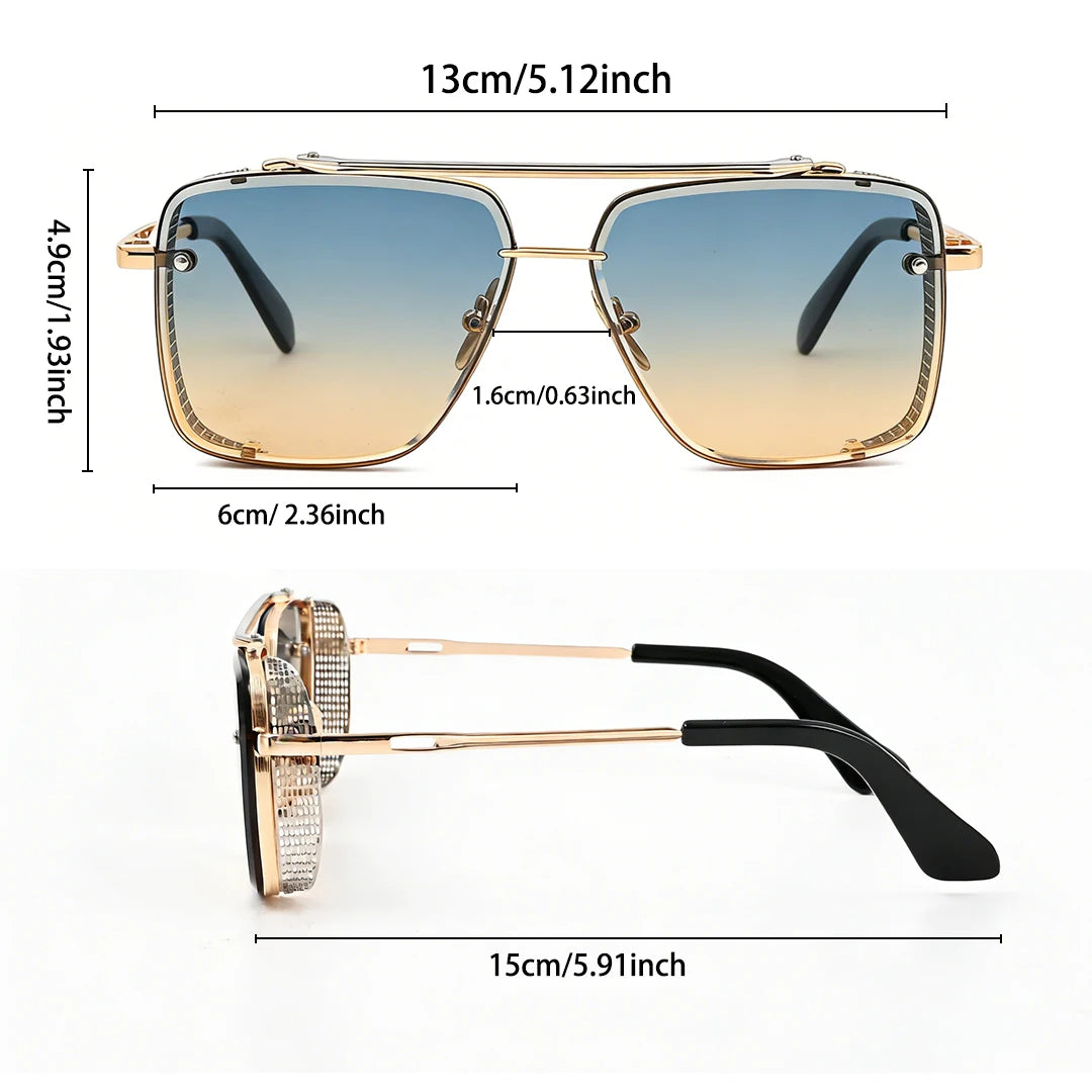 VOPHA Steampunk Oversized Square Sunglasses UV400 Unisex Fashion Sunglasses Qst