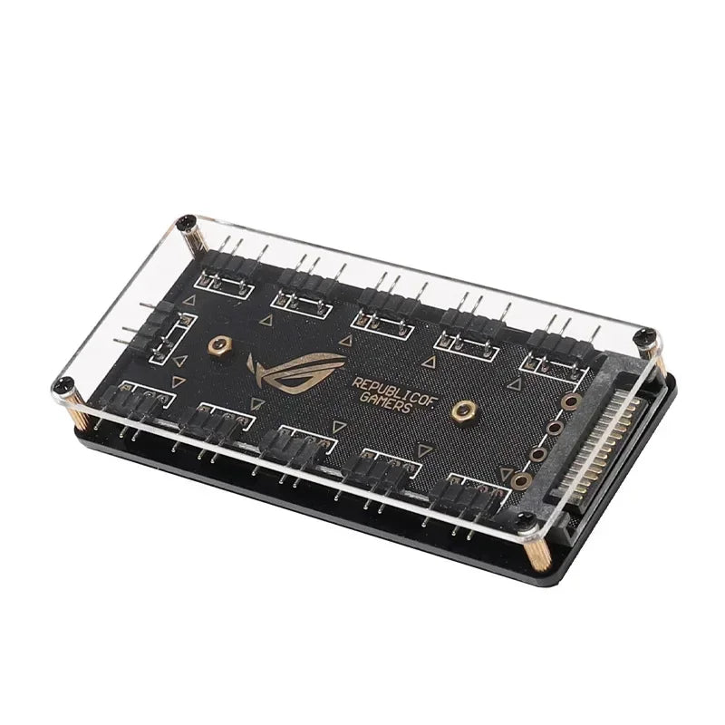 5V 3-Pin ARGB 10-Port Hub Splitter SATA Power Adapter ARGB Hub Splitter Qme