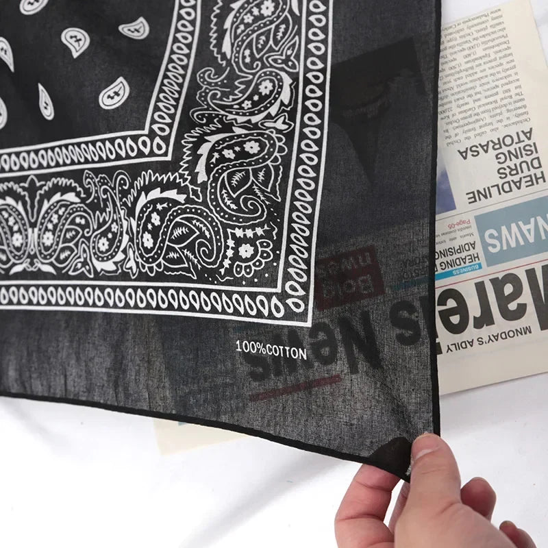 Unisex Cotton Bandana Headband – Cowboy Biker Hijab Hair Wrap Bandana Head Wrap Qme