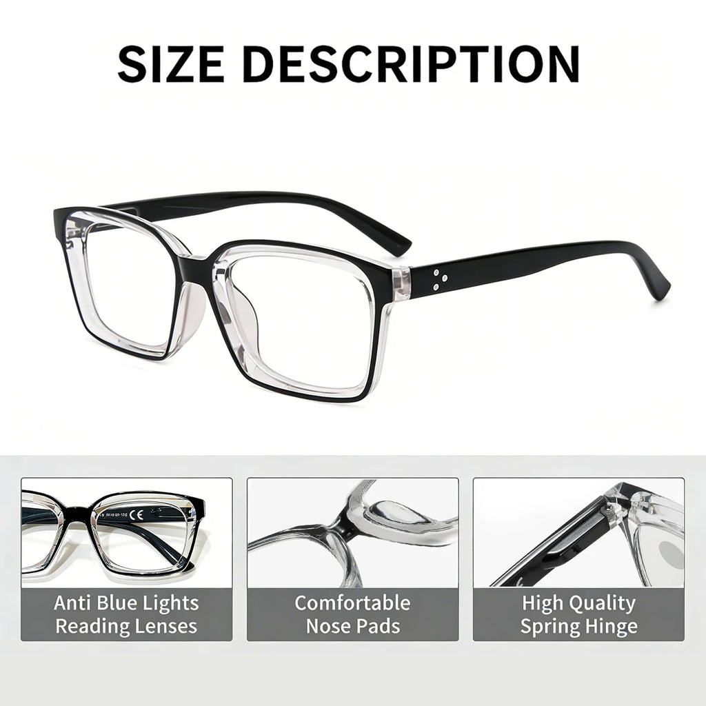 VOPHA Auto-Focus Reading Glasses – Anti-Blue Light Square Frame Reading Glasses Qst