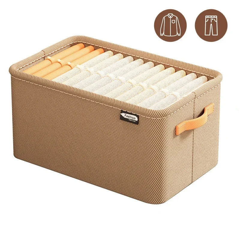 Foldable Clothing Storage Bag – Steel Frame & Large Capacity Clothing Storage Bag Qme khaki 48x28x25CM