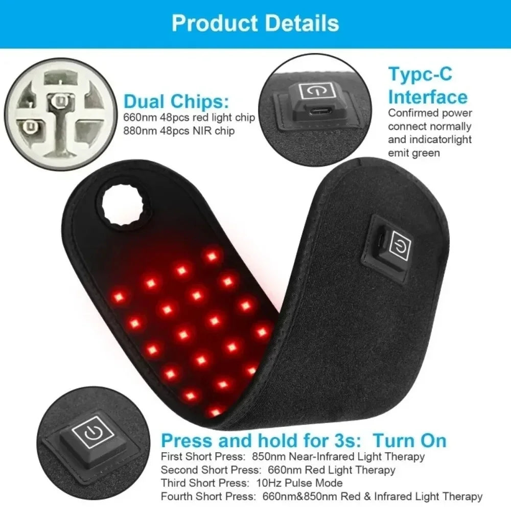 Red & Infrared Light Therapy Belt 660nm 850nm – Body Wrap Light Therapy Belt Qst