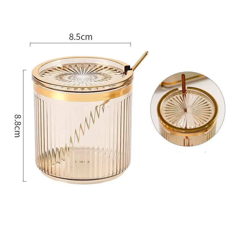 Seasoning Jar with Spoon – Kitchen Spice & Dry Food Storage Spice Storage Jar Qme amber