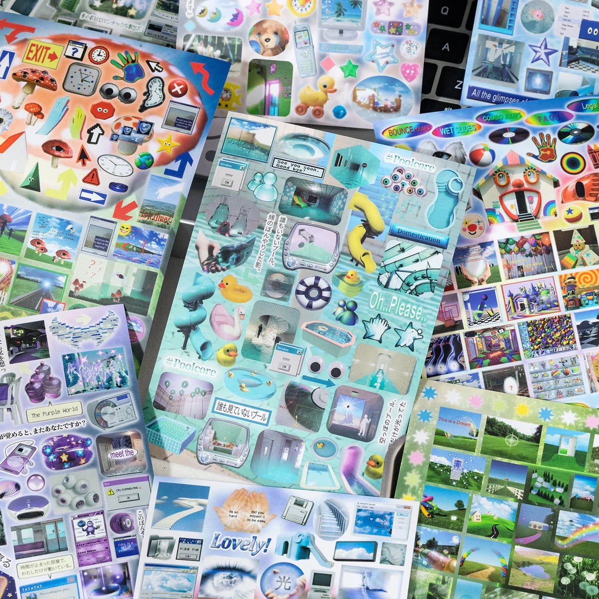 Y2K Retro Nostalgic Sticker Book – Decorative Collage Kit Decorative Sticker Book Qme