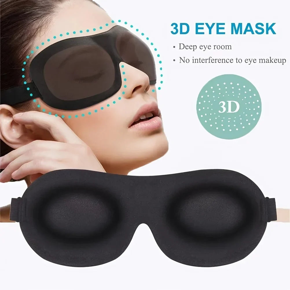 3D Sleep Eye Mask – Soft Padded Blackout Shade Cover Sleep Eye Mask Qme