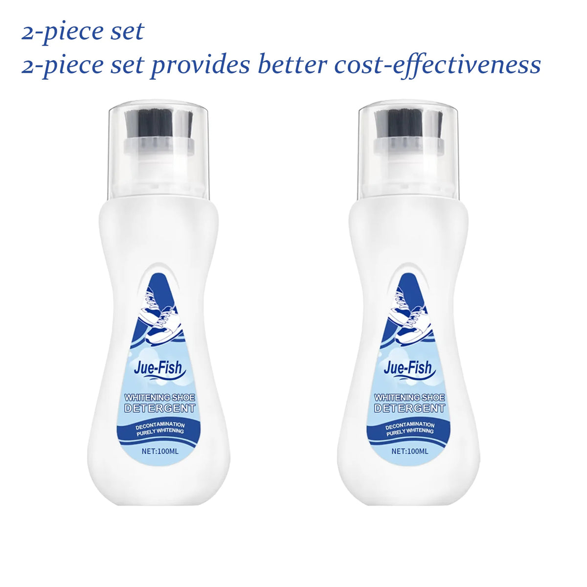 Jue Fish White Shoe Cleaner – Stain & Yellow Edge Remover 100ml Shoe Cleaner Qst 100MLx2