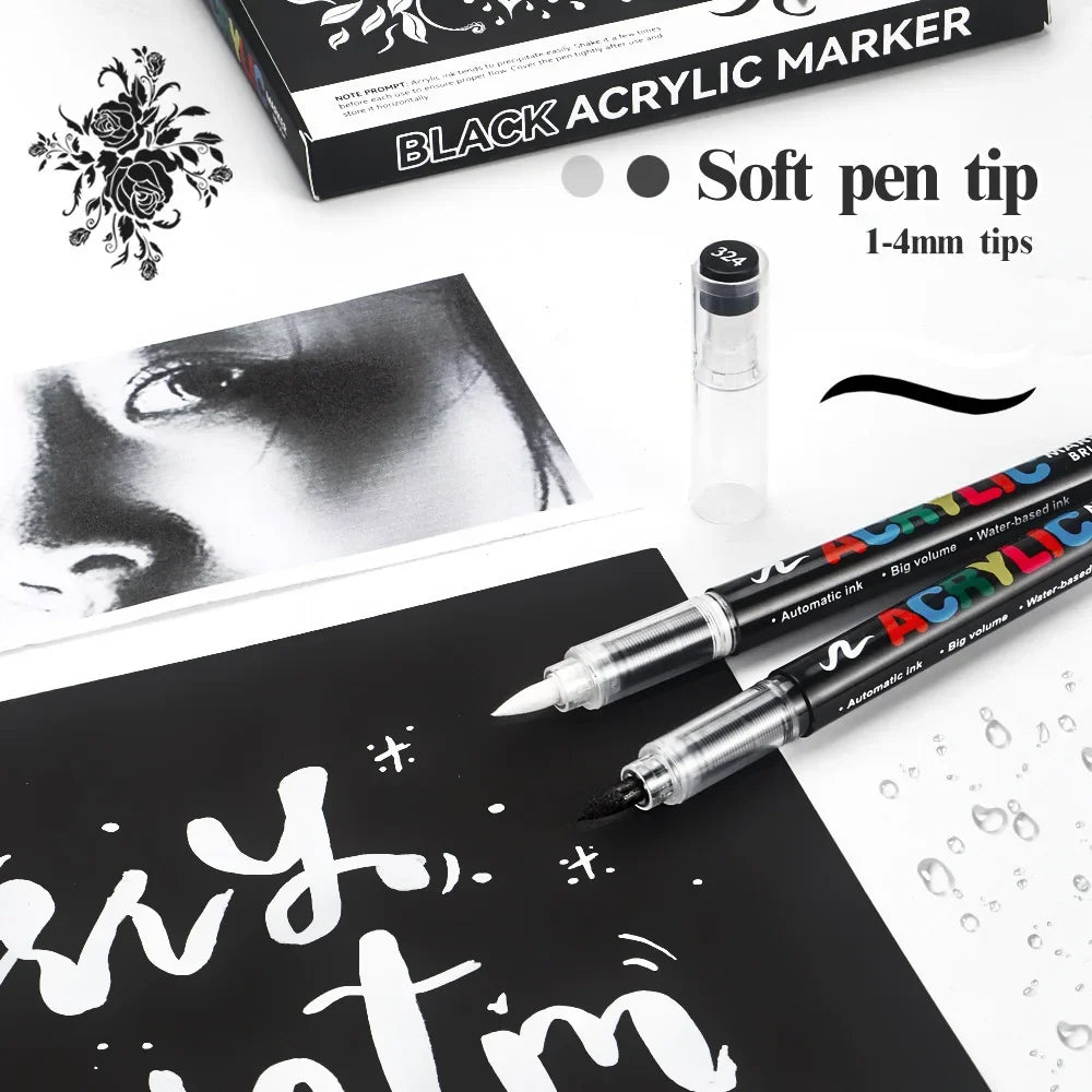 Premium Acrylic Highlight Marker Pens – Waterproof, Quick Dry Acrylic Marker Pens Qme
