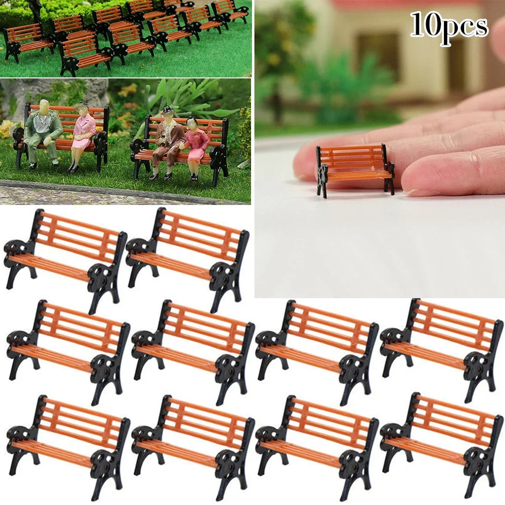 HO Scale 1:87 Miniature Park Bench Set – Model Train Layout Model Train Accessory Qme Default Title