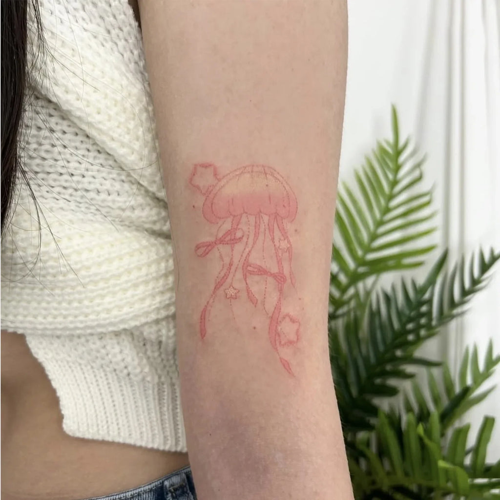 Minimalist Jellyfish Temporary Tattoo Sticker | Waterproof Temporary Tattoo Sticker Qme