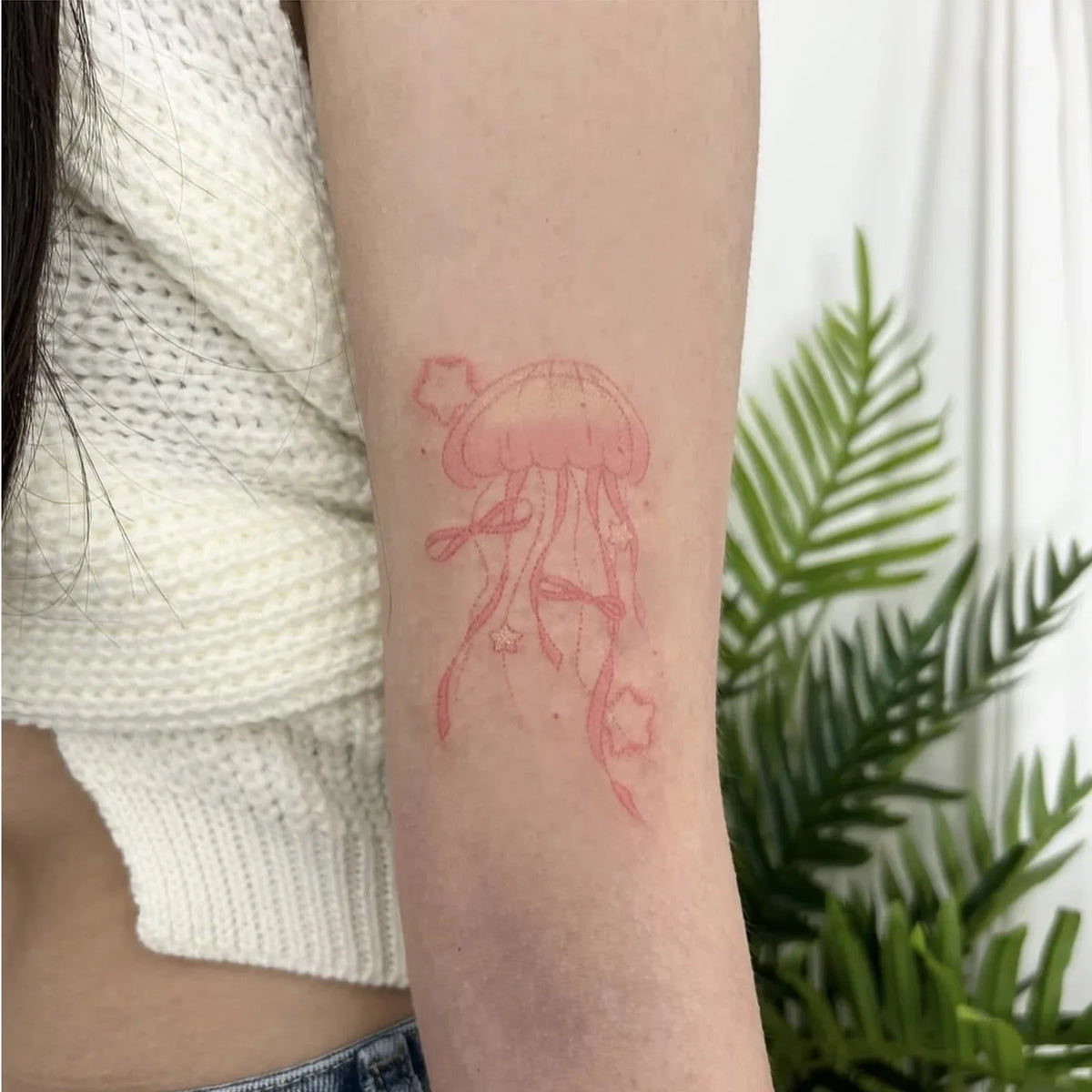 Minimalist Jellyfish Temporary Tattoo Sticker | Waterproof Temporary Tattoo Sticker Qme