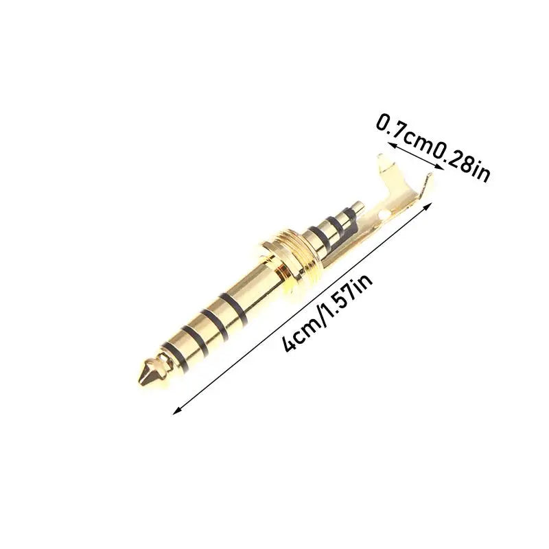 HiFi 5-Pole Balanced Audio Plug | Rhodium Copper 4.4mm Clip Balanced Audio Plug Qme