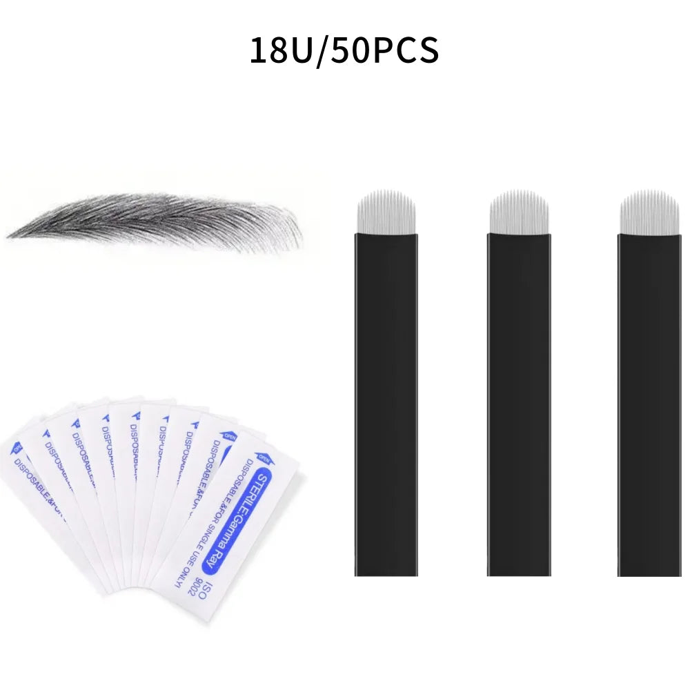 3D Microblading Manual Pen & 18U Needles – Pro PMU Kit | Qme PMU Microblading Kit Qme