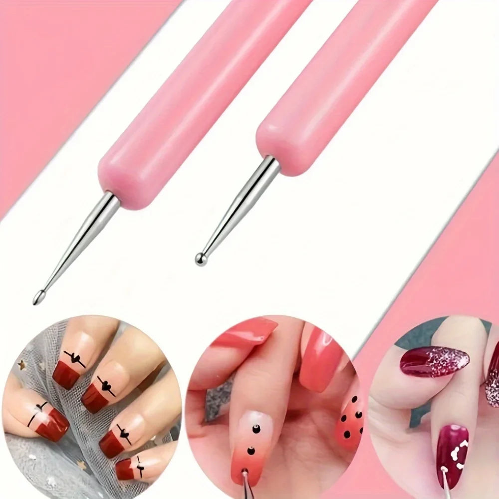 Nail Art Dotting Tools – 5pc Double-Ended Stylus Pen Set Nail Art Dotting Set Qme
