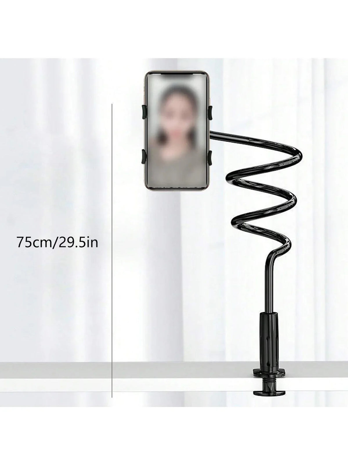 360° Rotating Flexible Phone Holder Stand for Live Streaming Phone Holder Stand Qme black