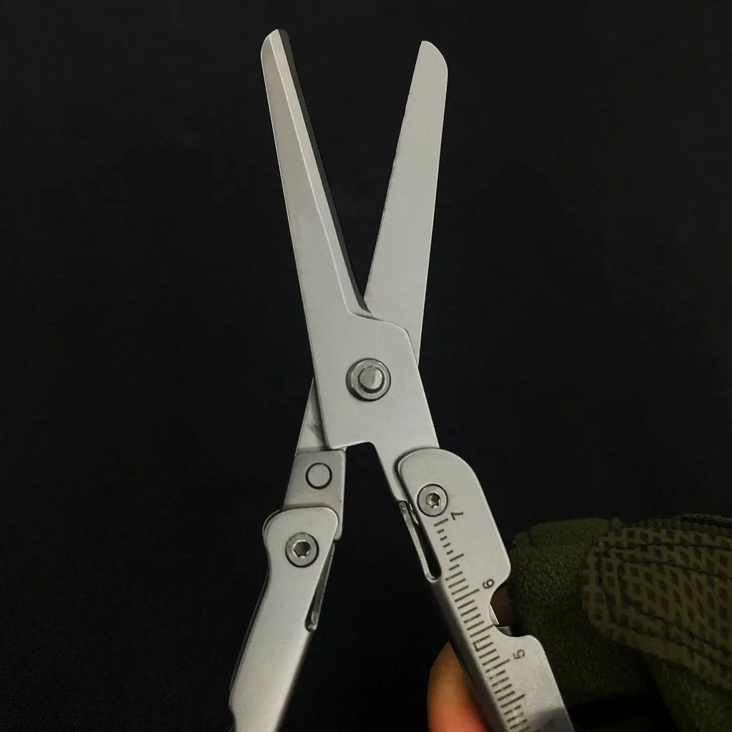 Folding Stainless Steel Multitool Scissors for Fishing & Camping Folding Multitool Scissors Qme