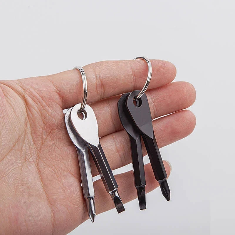 Mini Keychain Screwdriver Set – Phillips & Slotted Pocket Tool Keychain Screwdriver Qme