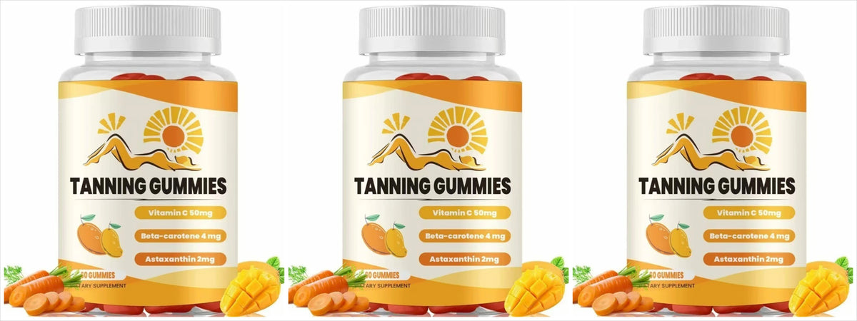 Tanning Gummies – Astaxanthin, Beta Carotene, Vitamins C D B3 Zinc Skin Beauty Gummies Qst 3 bottle 180capsules