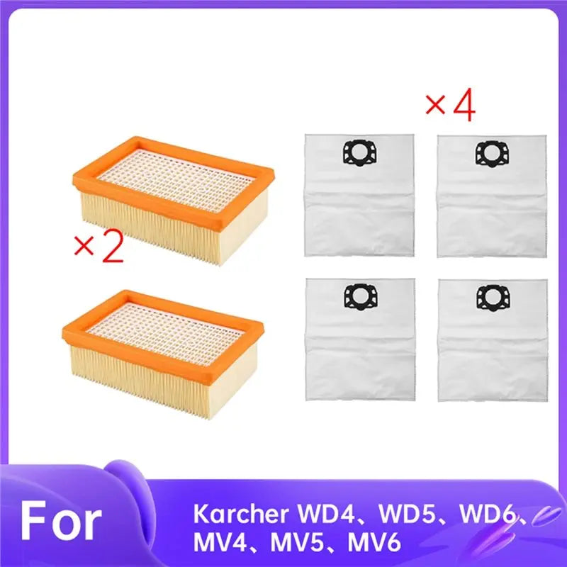 Karcher WD4 WD5 WD6 MV4 MV5 MV6 HEPA Filters & Dust Bags Kit Vacuum Cleaner Filters Qst