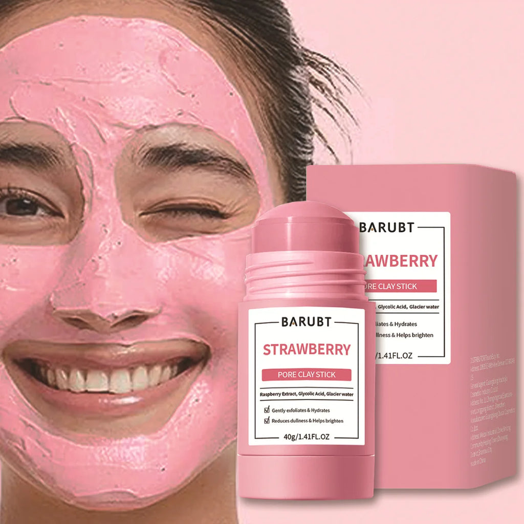 Mugwort Clay Mask Stick – Pore Cleansing Korean Skin Care Clay Face Mask Qst Strawberry