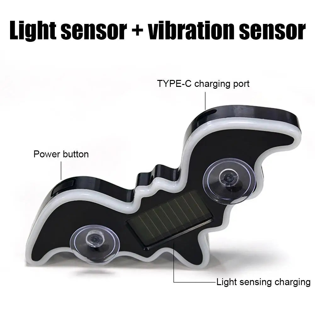 Solar Bat LED Ambient Car Light – Suction Cup, 5 Colors Car Ambient Light Qme