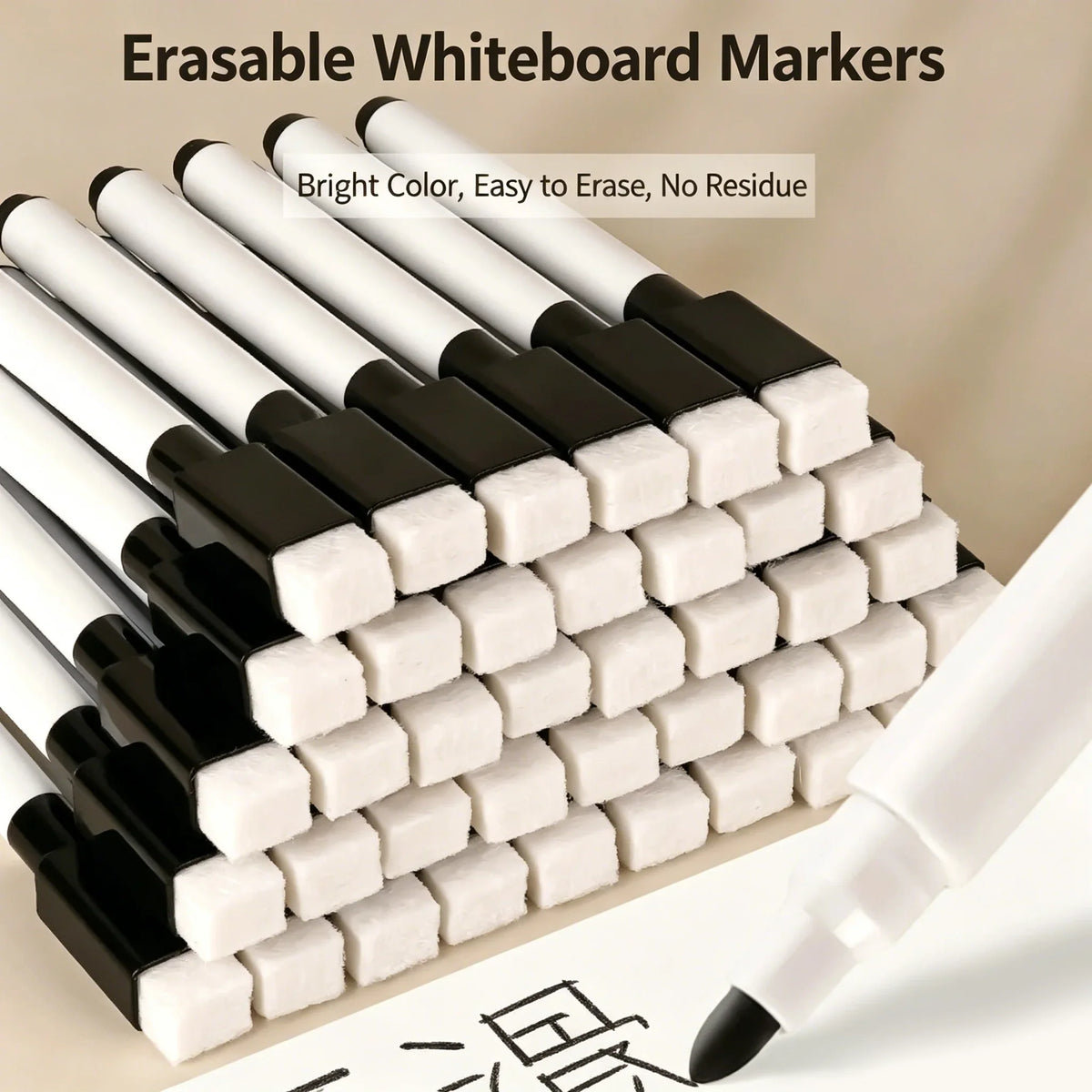 Magnetic Dry Erase Markers 20-Pack Fine Tip with Eraser Cap Dry Erase Markers Qme