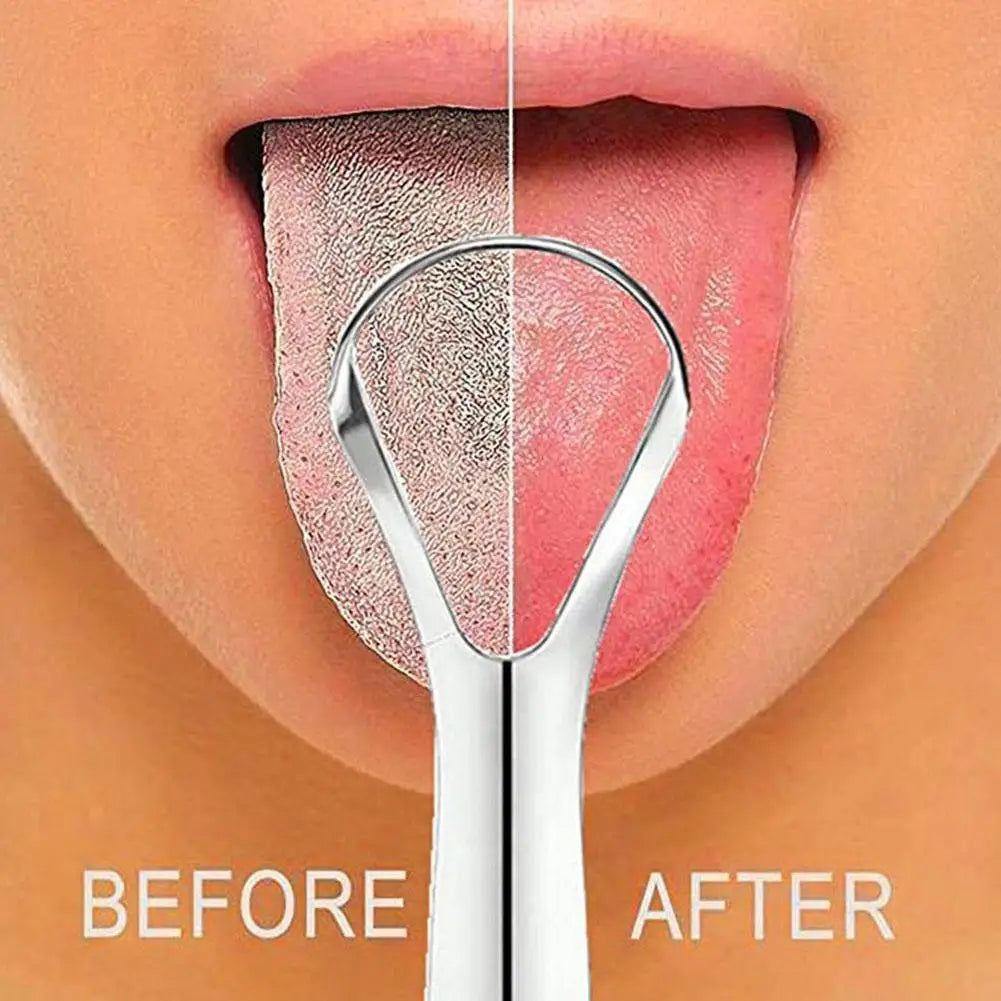 Stainless Steel Tongue Scraper with Travel Case for Adults Tongue Scraper Qme