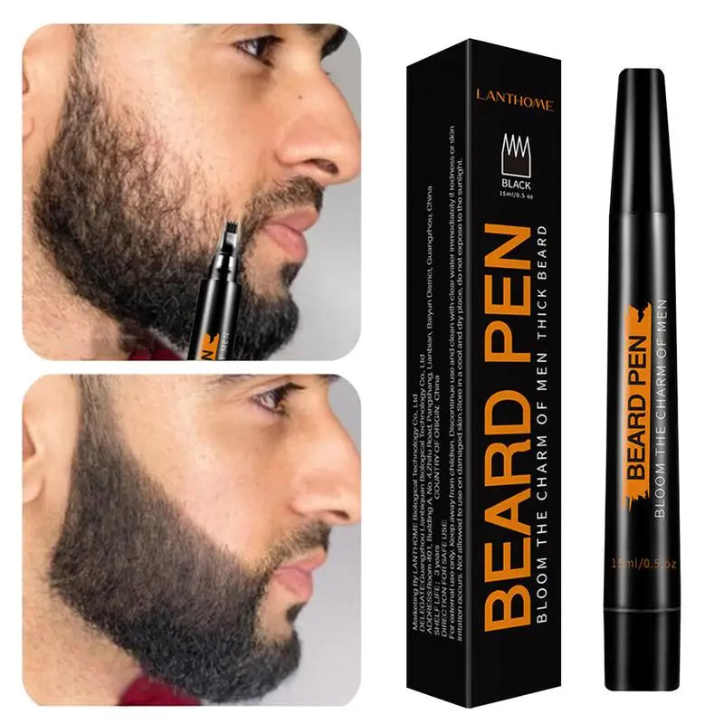Beard Filler Pen for Men – 4-Tip Detailing, Black & Brown Beard Filler Pen Qme