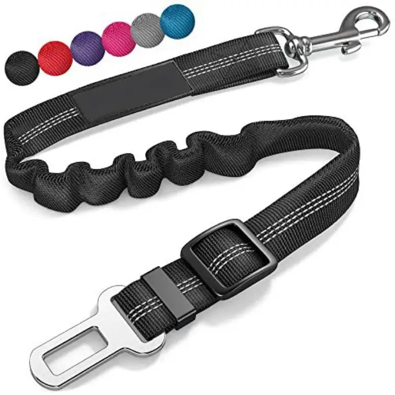 Reflective Bungee Dog Car Safety Belt – Adjustable Nylon Dog Car Safety Belt Qme