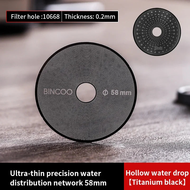 Bincoo Espresso Dispersion Screen 0.2mm 304 Stainless Steel Espresso Shower Screen Qst 58MM