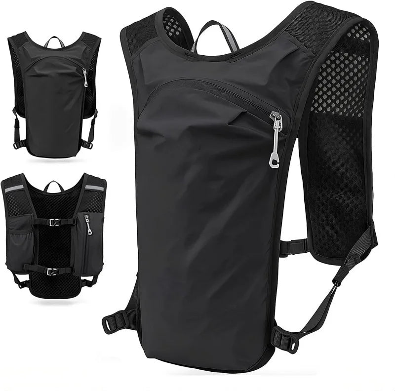 Breathable Cycling Running Hiking Backpack – Sports Vest Pack Sports Vest Backpack Qme black color