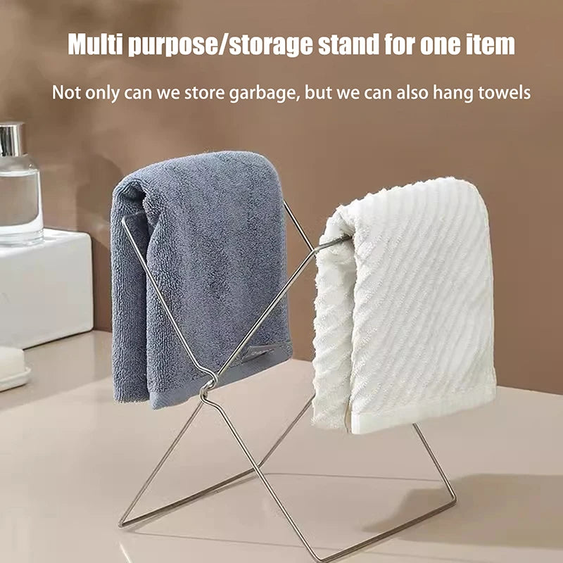 Foldable Zinc Alloy Garbage Bag Holder – Kitchen Storage Rack Kitchen Storage Rack Qst