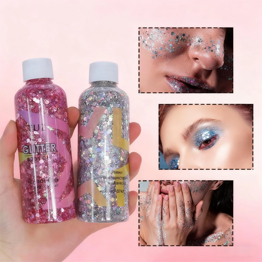 Waterproof Glitter Gel – Body, Face & Hair Festival Makeup Body Glitter Gel Qst