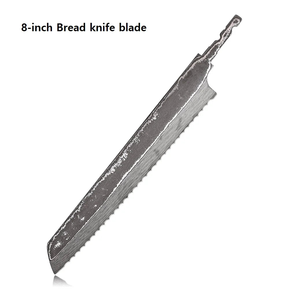 F.YOUNG VG10 Damascus Steel Knife Blank Blade – DIY Full Tang Knife Blank Blade Qst 8 inch Bread