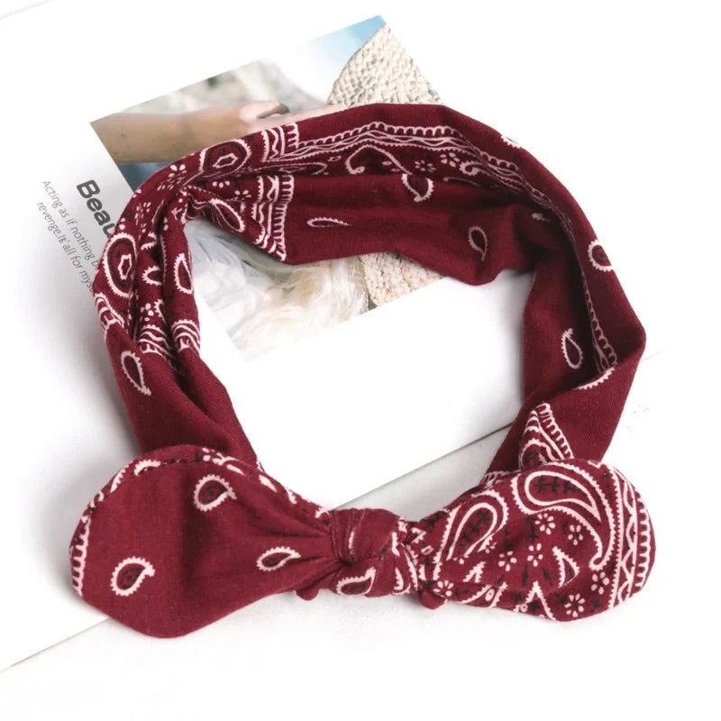 Women's Elastic Soft Vintage Headbands – Yoga & Workout Yoga Headband Qme wine red