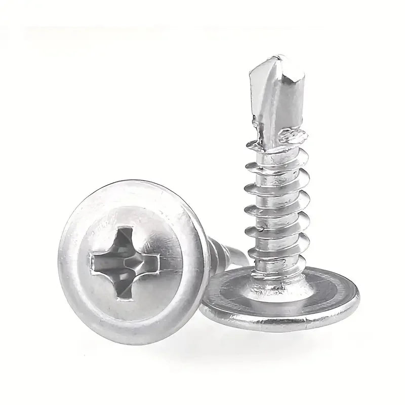 Round Head Self-Tapping Screws with Pad – 100pcs Titanium Steel Self-Tapping Screws Qme