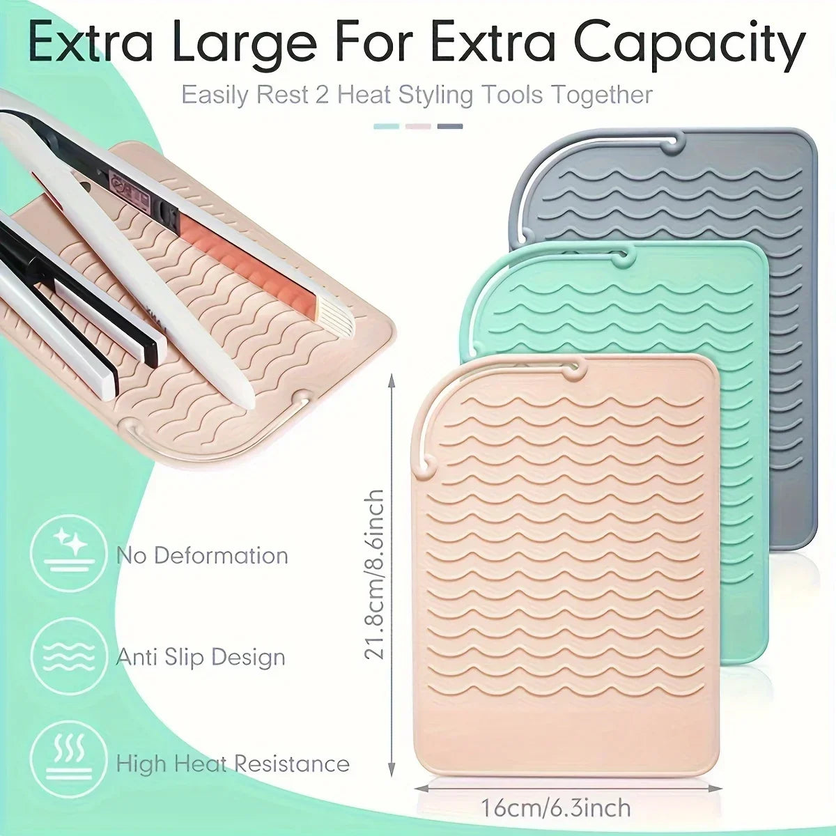 Silicone Heat-Resistant Mat for Hair Styling Tools – 6 Colors Hair Styling Mat Qme