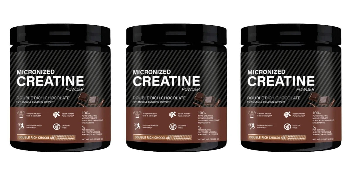 Creatine Monohydrate Powder Chocolate 10.6oz – 60 Servings Creatine Supplement Qst 900 in 3 bottles