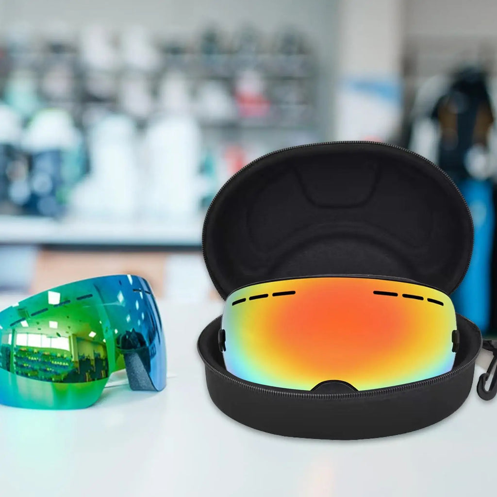 EVA Ski & Snow Goggle Case – Water-Resistant Zippered Box Goggle Storage Case Qme