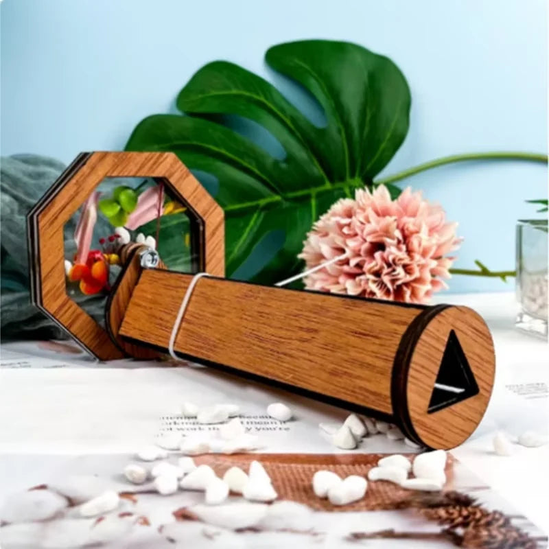 Wooden DIY Kaleidoscope Kit for Kids – Beech STEM Toy Age 6+ DIY Educational Toy Qst