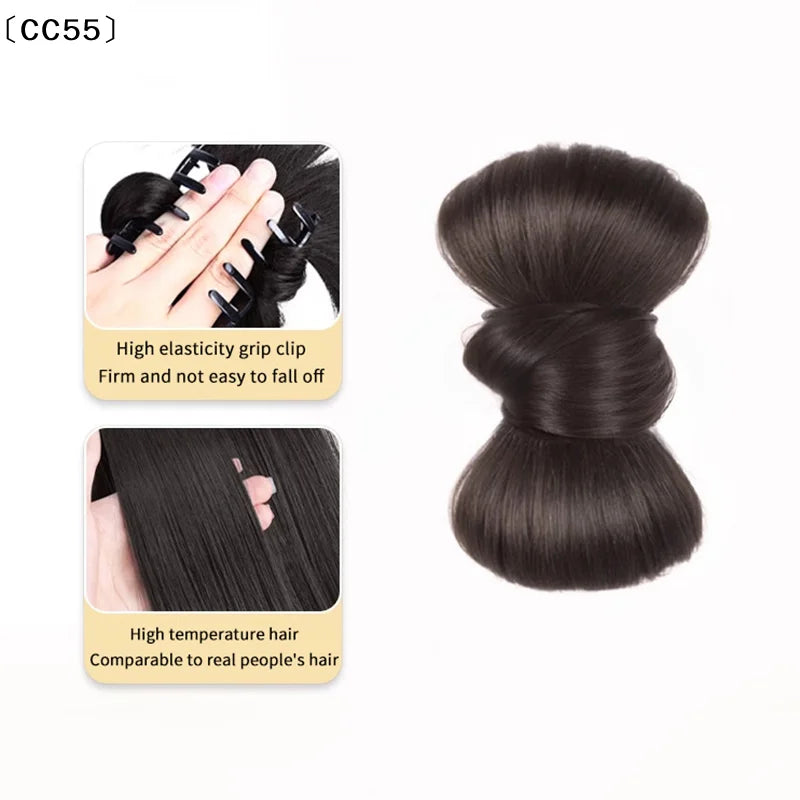 Synthetic Hair Bun Clip-In Ponytail Extension for Women Hair Bun Extension Qst