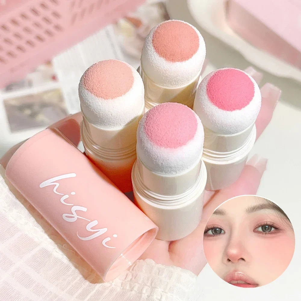 Velvet Mist Blush Stick – Korean Natural Long-Lasting Glow Cream Blush Stick Qme