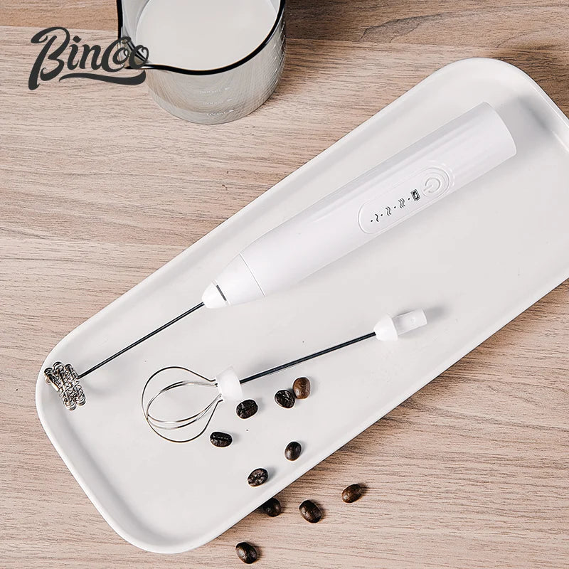 BINCOO Handheld Electric Milk Frother – USB Rechargeable Whisk Milk Frother Qst