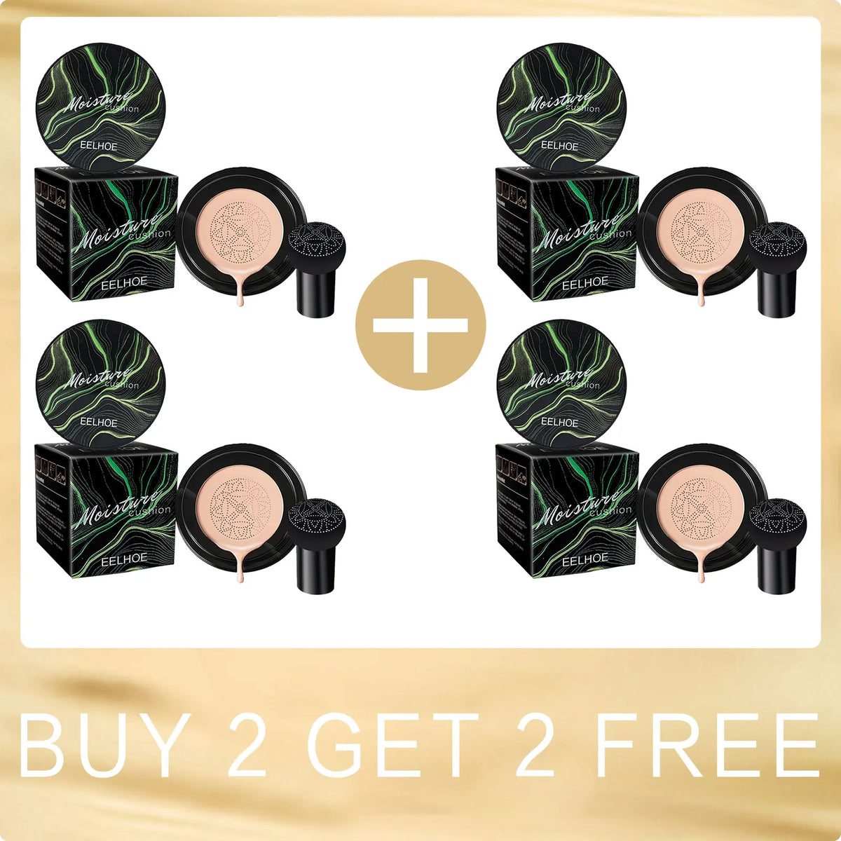 EELHOE Mushroom Head Air Cushion CC Cream – Waterproof Foundation Air Cushion Foundation Qst Nature Buy2 for2Free