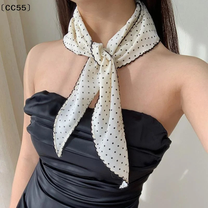 Polka Dot Headband Women – Thin Scarf Turban Hairband Women's Headband Qst