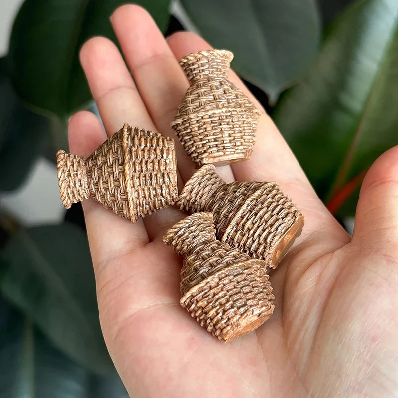 Miniature Woven Willow Basket – Dollhouse & Craft Accessory Miniature Craft Accessory Qme