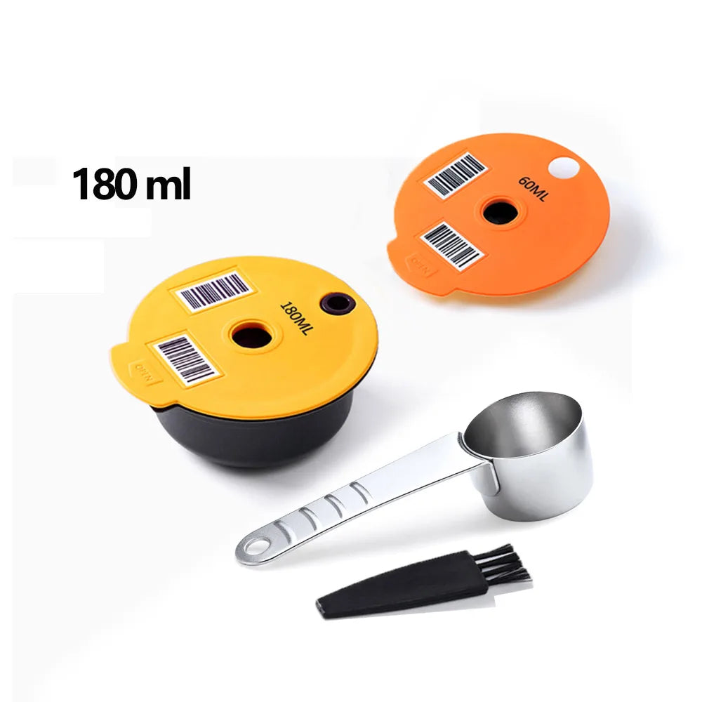 Reusable Coffee Pods for Tassimo Bosch – Refillable Capsule Kit Reusable Coffee Pods Qst 180ml with 60lid s