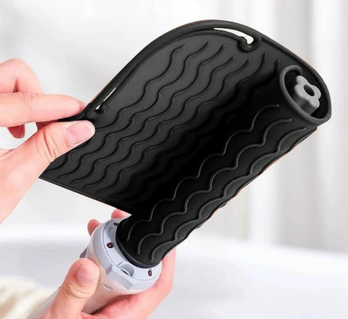 Silicone Heat-Resistant Mat for Hair Styling Tools – 6 Colors Hair Styling Mat Qme Black